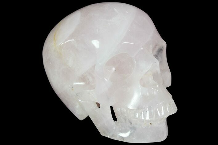 Polished Brazilian Rose Quartz Crystal Skull #116695